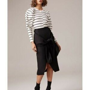 Cmeo Collective Skirt Size XXS Black Faux Wrap Midi‎